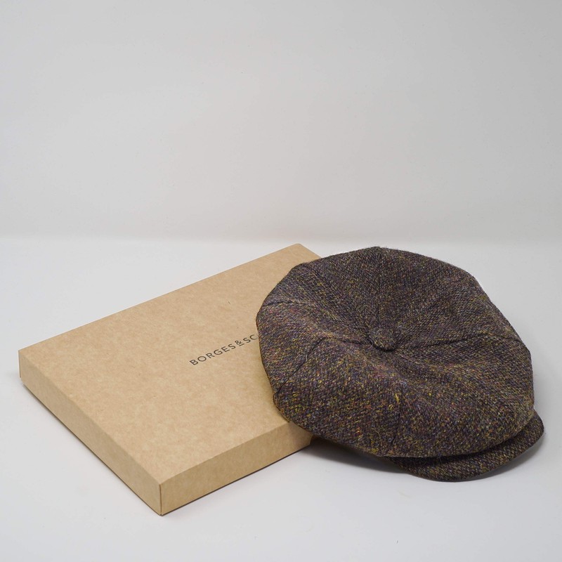 Borges & Scott Lomond Newsboy Flat Cap, Harris Tweed, 100%