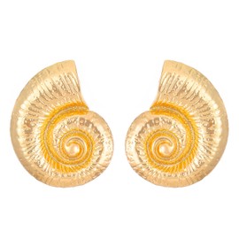 ALRNBY Gold Shell Earrings for Women Statement Big Shell Earrings Dainty Stud Boho Accessory Trendy Jewelry Gift