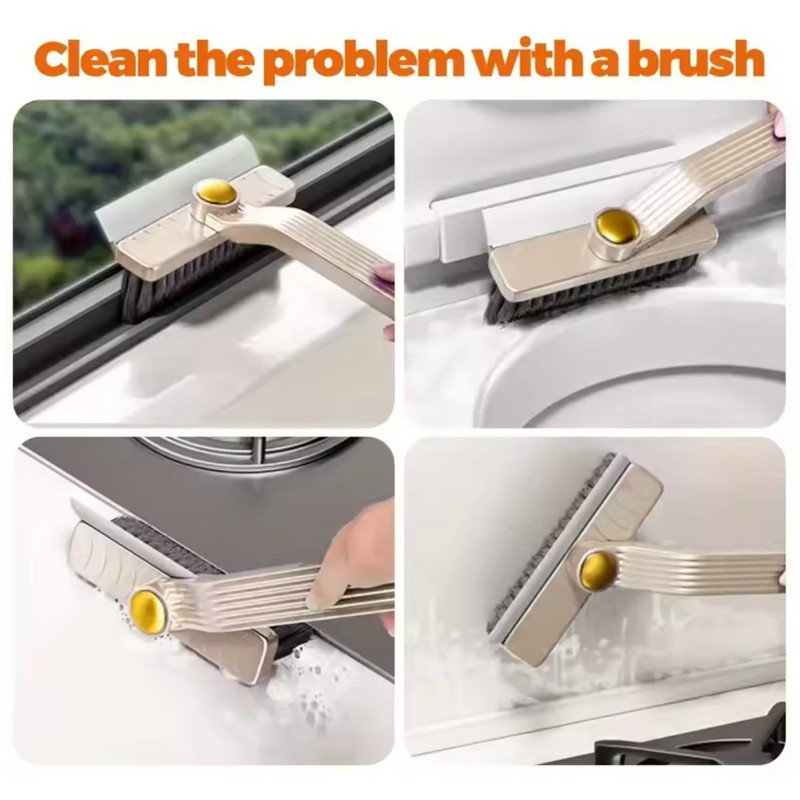 360 Rotating Tile Cleaning Brush - Hard Bristle Scrubber for