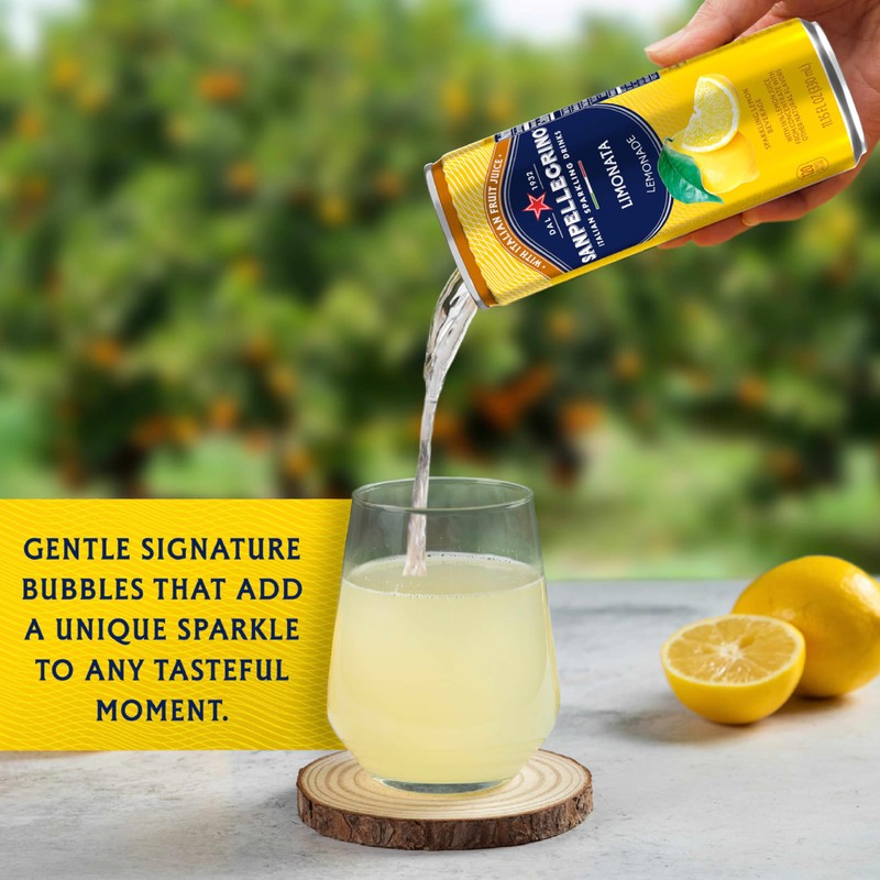 Sanpellegrino Italian Sparkling Drink Limonata, Sparkling Lemon Beverage, 24 Pack
