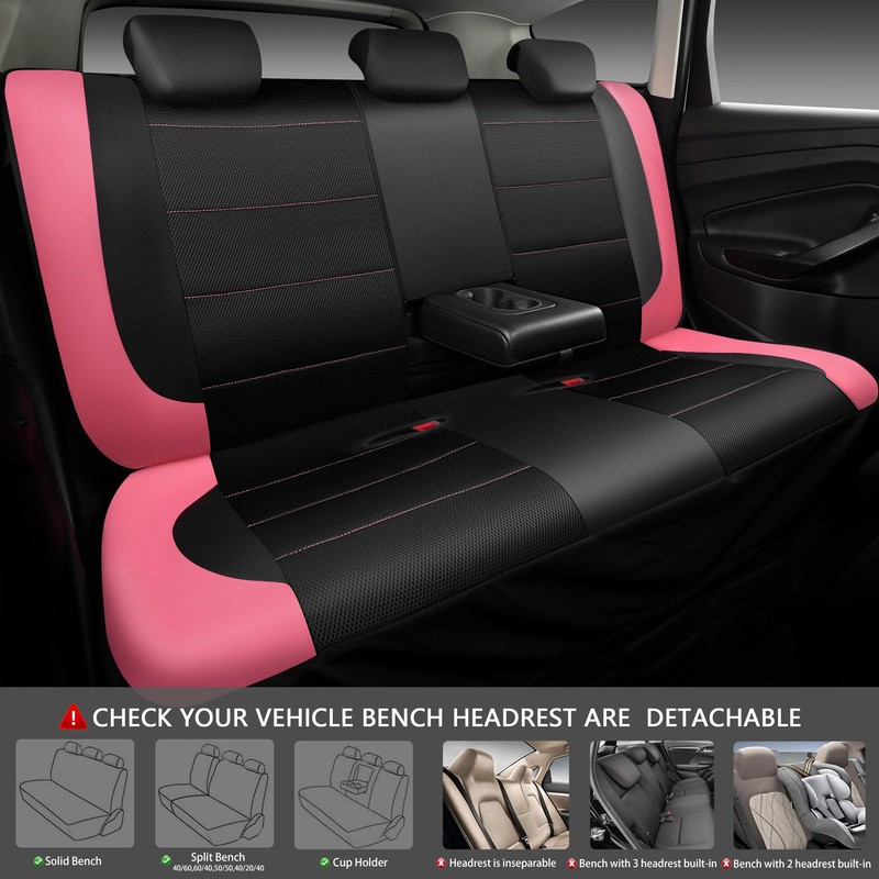 CAR PASS Leather Seat Covers, Breathable Universal Car Seat Cover