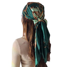 Myneiyi Headscarf Large Square Women Scarf 35" Fashion Scarves Silk Feeling Hairscarf BA01-06