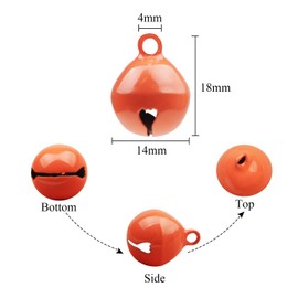 HUASUN Pack of 50 14 mm bells, colourful metal bells, coloured bells, craft bells, sleigh bells, small bells for crafts, Christmas party decoration, DIY jewellery making, dog collar charm