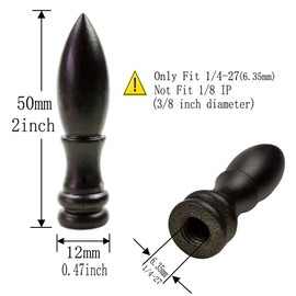 Hyamass 2Pcs Lamp Finial 2 Inch High Bronze Cap Bullets Knob Lamp Shade Finial Decoration Dual Thread Accessories (Bronze)
