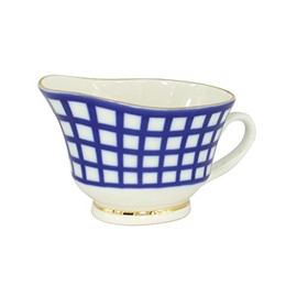 Lomonosov Porcelain Cobalt Cell Large Gravy Boat 6.76 fl.oz/200 ml