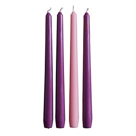 Christian Brands Advent Taper Candle - Set of 4 - 10 inches, Purple