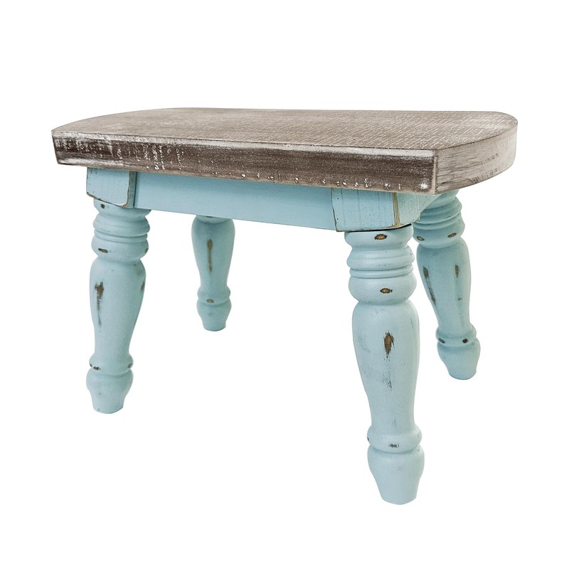 dwellington Farmhouse Wooden Step Stool - Rustic Solid Wood Design,
