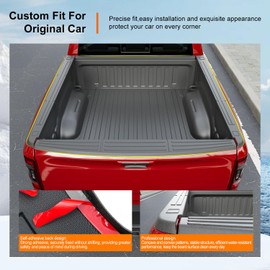 powoq 5.7FT Truck Bed Rail Caps Compatible with 2019-2026 Dodge Ram 1500 Side Rails Covers 4Pcs Tailgate Molding Cap Around Protector Replacement for 2019-2026 Dodge Ram 1500 Accessories