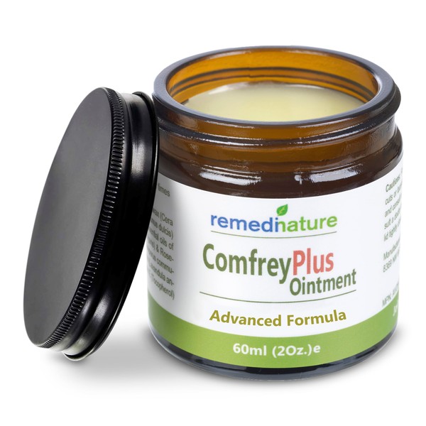 Remedinature Comfrey Plus Ointment, Natural Body Muscle Joint Skin Balm, 2 Ounce