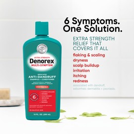 Denorex Extra Strength Multi-Symptom Anti Dandruff Shampoo & Conditioner Treatment, 3% Salicylic Acid Helps Relieve Moderate Symptoms of Dandruff, Seborrheic Dermatitis & Psoriasis, 10oz
