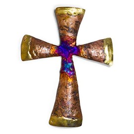 Tumia LAC Cross - Recycled metal wall hanging decoration - 11cm - handmade