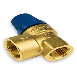 Caleffi Safety Valve for Sanitary Systems FF 1/2 Inch x 3/4 Inch Calefi Blue