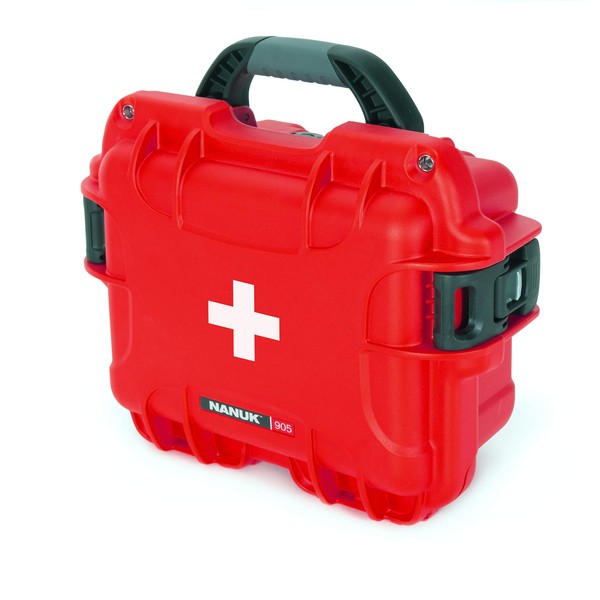 Nanuk 905 Waterproof First Aid Prepper Survival Gear Dust and Impact Resistant Case - Empty - Red, 905-FSA9