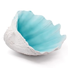 Extra Large Clam Shells Decorative Bowl-Turquoise Sea Shells Decorative Storage Bowls for Coastal Beach theme house table centerpiece decorations & Nautical decorations for coffee table -12.4"-1PC