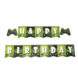 Happy Birthday Banner Game Player Birthday Decorations, Bunting Banner for Party Decorations, for Kids Birthday