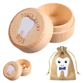 Qianeffort Tooth Fairy Box, 1 pcs Tooth Box with 1 pcs Tooth Fairy Bag, (Boys Tooth Fairy Box)