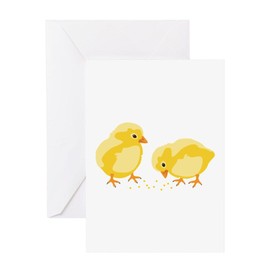 CafePress Baby Chicks Greeting Cards Folded Greeting Card Glossy