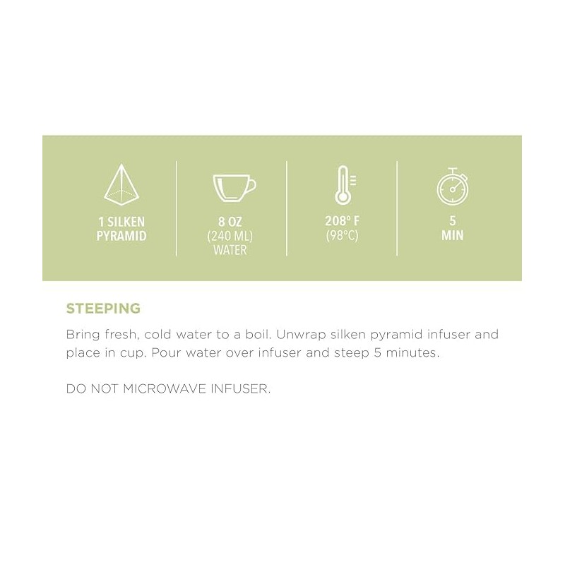 Teabloom Organic Lemon Mint Chamomile Pyramid Tea Presentation Box, 12