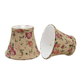 Aspen Creative 30005-2A, Bell Clip-On Chandelier Lamp Shade, Floral Print, 3" Top x 5" Bottom x 4" Slant Height, Set of 2
