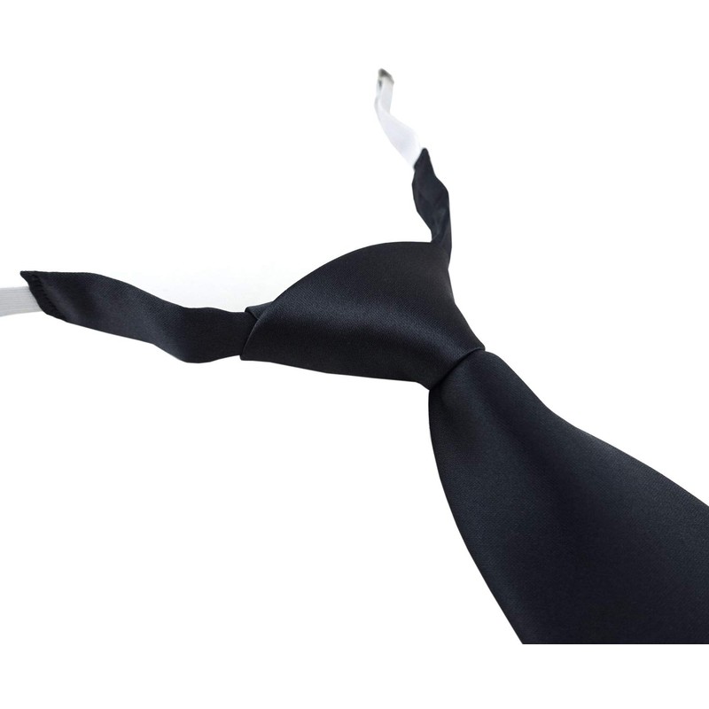 TigerTie Plain Children's Tie Pre-Tied with Elastic Band, charcoal