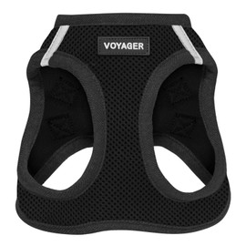 Best Pet Supplies - Arnés de Malla para Perros, Apto para Todo Tipo de Clima; arnés Tipo Chaleco fácil de Poner, para Perros medianos. Modelo: Voyager Step-in Air - Negro, L (207T-BK-L)