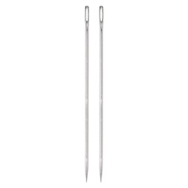 sourcing map 2PCS Upholstery Needle Large Eye Extra Long 6in Sewing Needles Straight Hand Needles Easy to Thread Stainless Steel for Furniture Leather