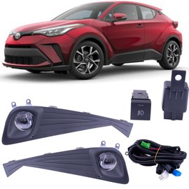 BestParts LED Fog Lights Set Kit Compatible With Toyota C-HR CHR 2020 2021 2022 With Covers + Brackets + Switch + Wiring Replaces TO1039235 52127F4210 TO1038235 52128F4280 8121012240 8122012240