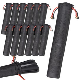 12 Pack 13inch Long Folding Hand Fan bags,Black (Fan bags Black-13in-12p)