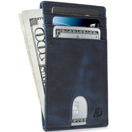 Slim Minimalist Wallets for Men & Women Leather Front Pocket Thin Mens Wallet RFID Credit Card Holder Gifts for Men