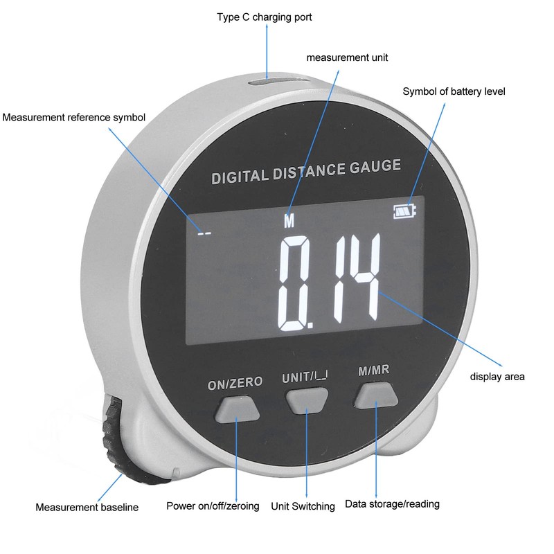 Digital Tape Measure, 656 Ft High Accuracy Electronic Rolling Ruler