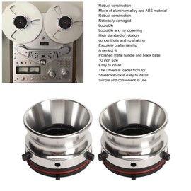 NAB Hub Adapters, 1 Pair Professional Polished Aluminum Alloy 10In Opener, Simple for ReVox for Akai for Teac, Reel to Reel Tape Recorder (Silver)