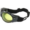 MotoFrames Vulcan Padded Shatterproof Anti-Fog Motorcycle Goggles Black Frames w/Yellow
