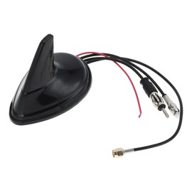 VekAuto Car Shark Fin Antenna Cover, AM/FM Signal Roof Aerial for FM/AM/GSM/GPS Offroad ABS Metal Material Black