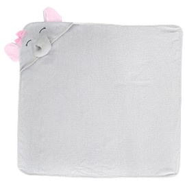 Hudson Baby Animal Face Hooded Towel for Girls, Pretty Elephant