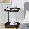 villertech Side Table with Wheels, End Table Living Room Plastic