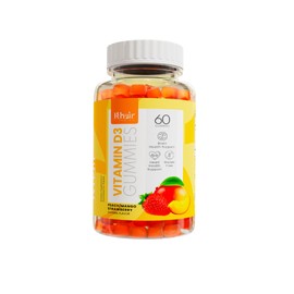 Khair Halal Vitamin D3 Gummies for Bone & Muscle Support - Non-GMO, Gluten & Gelatin Free, Vegetarian, Halal-Certified, Natural Mango, Peach & Strawberry Flavors - 60 Gummies
