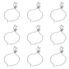 UNICRAFTALE 10pcs 23cm Adjustable Slider Bracelets 304 Stainless Steel Bracelet Making Slider Extender Chains with Ball Ends for Women s Semi Finished DIY, Hole 2.5mm
