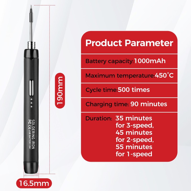 Cordless Soldering Iron Kit, USB Soldering Iron with 3 Temperature
