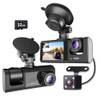 PTHTECHUS®DashCam para Auto, HD 1080P Cámara triples Delanteras y traseras