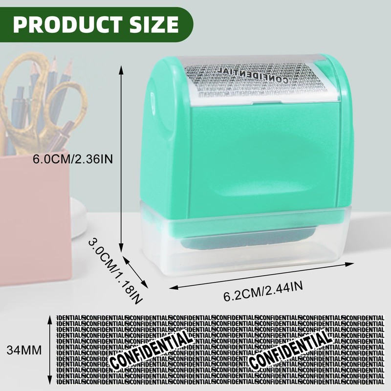 AUXHCYL Confidential Roller Stamp with 3 Pack Refills,Identity Theft Rolling