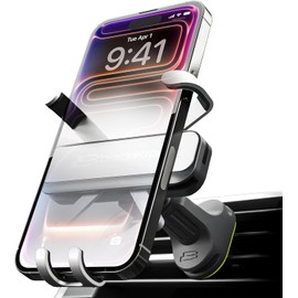 Bracketron AutoGrip Universal Car Vent Phone Mount – 360° Rotatable, Hands-Free Gravity Holder, One-Hand Operation, Secure Air Vent Hook, Fits iPhone & Android Smartphones up to 3.75"