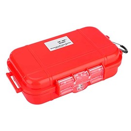 Caja Seca Impermeable,Pelican 1050 Micro Case Caja De Pesca,Caja Impermeable Prueba de Agua al Aire Buceo Supervivencia de Transporte Contenedor Cojín de Goma Interior Desmontable(Rojo)