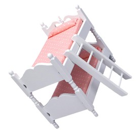 BESPORTBLE Scale Pink Polka Dot Bunk Bed Model Lifelike Mini Accessories for Childrens Room Decor and Photo Props and Safe Design