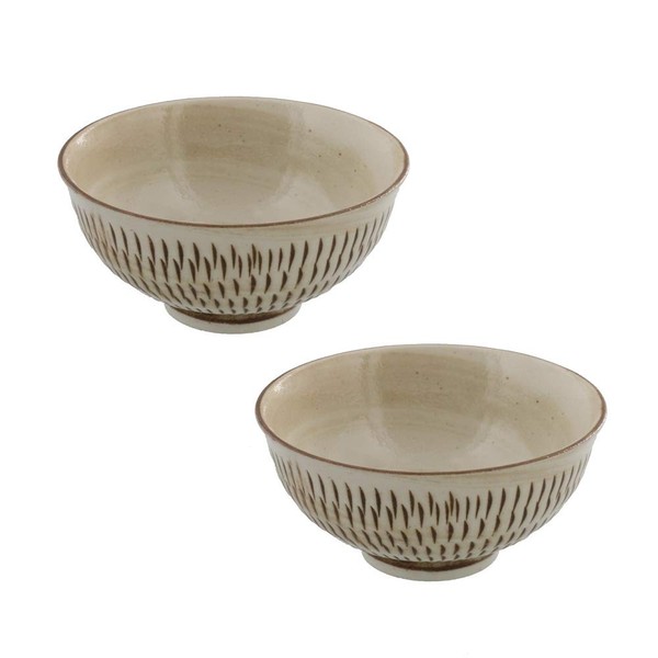 Tableware East Rice Bowl, Mino Folk Art, Set of 2, Japanese Tableware, Rice Bowl, Rice Bowl, Ochawan