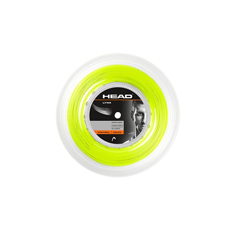 HEAD Unisex's Lynx Racquet String-Multi-Colour/Yellow, Size 18/200 m