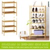 BMOSU 3-Tier Bamboo Small Shoe Rack Premium Stackable Shoe Shelf