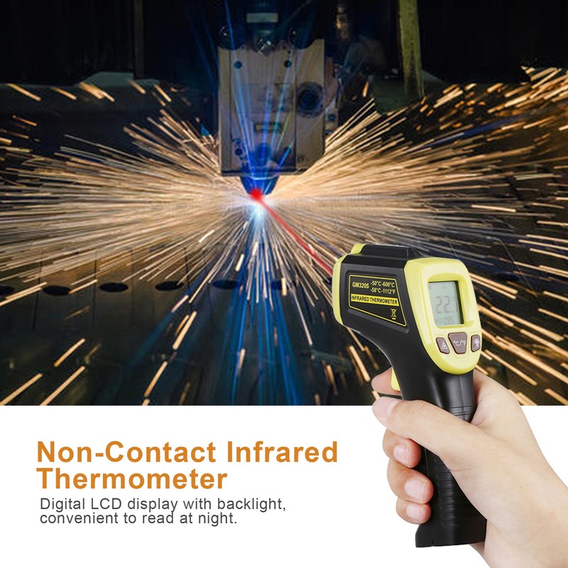 Infrared Thermometer, Non-Contact Digital Laser Temperature Gun -58°F to 1112°F