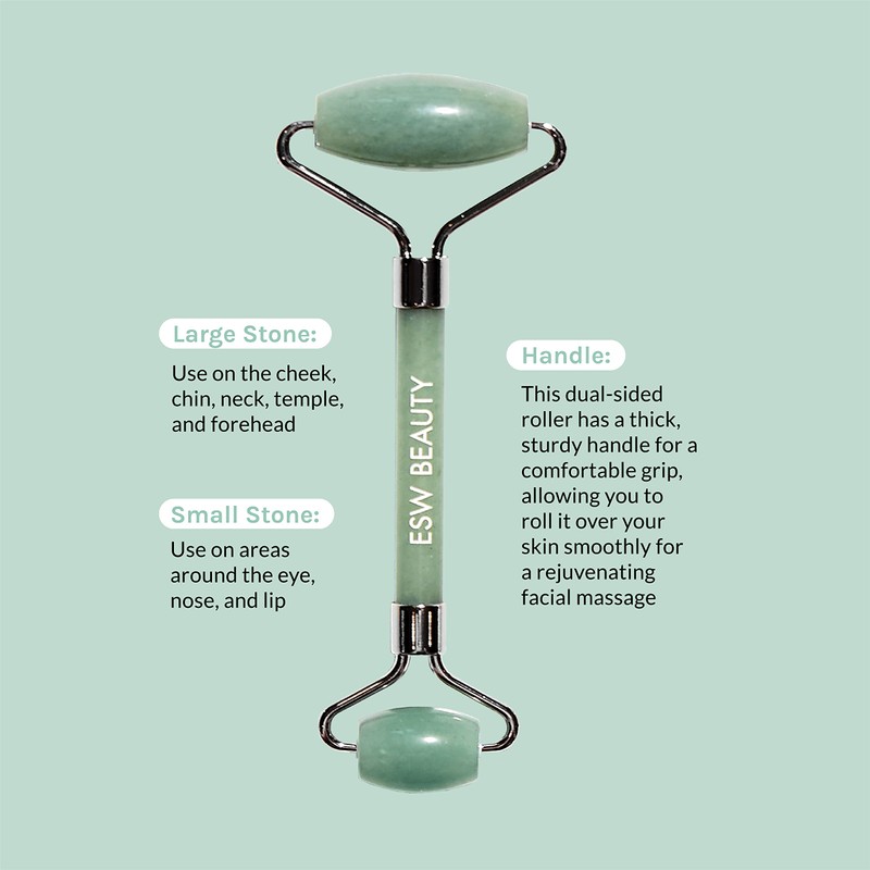 Mint Green Tea Jade Crystal Facial Roller