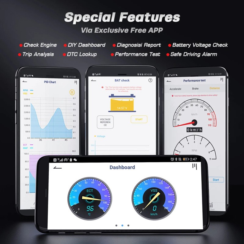 ANCEL Car OBD2 Scanner Code Reader Check Engine Fault Bluetooth