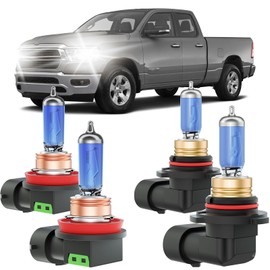 XFLHEHD Ram Halogen Headlight Bulbs Fits For 2019-2023 Dodge Ram 1500 2500 3500 Halogen High Low Beam Combo, Ultra Bright 5000K White Bulbs, 12V-100W, Pack of 4